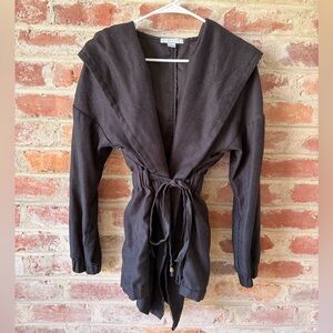 Black Hooded Jacket with drawstring waist size large
